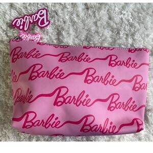 Barbie Pink Graphic Cosmetic Bag Zipper Pouch Makeup Travel Organizer NEW Mattel